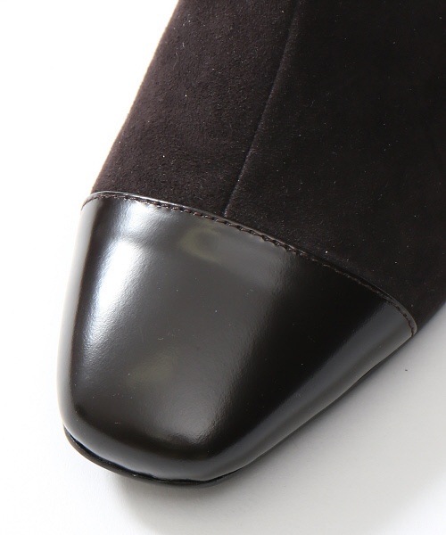 PICHE ABAHOUSE（ピシェ アバハウス）の「スクエアバックジップショートブーツ（ブーツ・レディース・ネイビー/ダークブラウン/ブラック・37/39/38/35/36/40/34）」の11枚目の写真