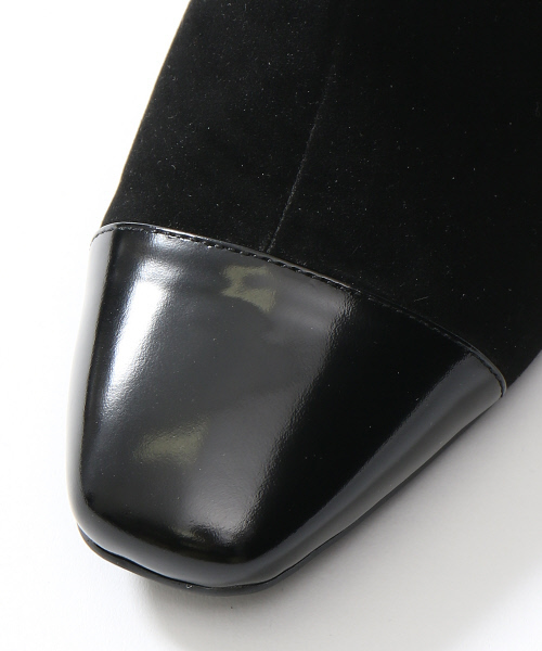 PICHE ABAHOUSE（ピシェ アバハウス）の「スクエアバックジップショートブーツ（ブーツ・レディース・ネイビー/ダークブラウン/ブラック・37/39/38/35/36/40/34）」の12枚目の写真