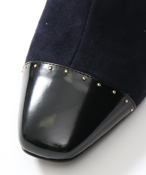 PICHE ABAHOUSE（ピシェ アバハウス）の「スクエアバックジップショートブーツ（ブーツ・レディース・ネイビー/ダークブラウン/ブラック・37/39/38/35/36/40/34）」の13枚目の写真