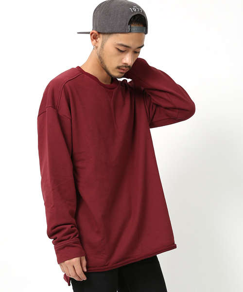 Rocky Monroe(ロッキーモンロー)の「ドロップショルダーミニ裏毛クルーネックスウェット(スウェット・メンズ・ブラック/ベージュ/ネイビー/ブルー/オートミール/杢グレー/ワイン/チャコール/ピンク/ホワイト・FREE)」の10枚目の写真