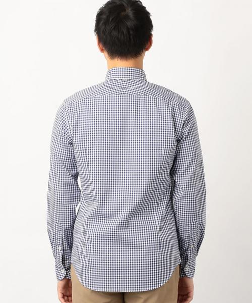 green label relaxing（グリーンレーベルリラクシング）の「NM C/C ストレッチ ギンガム ボタンダウン シャツ ◆（シャツ/ブラウス・メンズ・ライトブルー/ネイビー/ケリー・SMALL/MEDIUM/LARGE/X-LARGE/XX-LARGE/X-SMALL）」の19枚目の写真