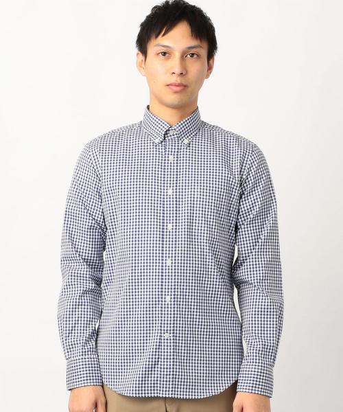 green label relaxing（グリーンレーベルリラクシング）の「NM C/C ストレッチ ギンガム ボタンダウン シャツ ◆（シャツ/ブラウス・メンズ・ライトブルー/ネイビー/ケリー・SMALL/MEDIUM/LARGE/X-LARGE/XX-LARGE/X-SMALL）」の17枚目の写真