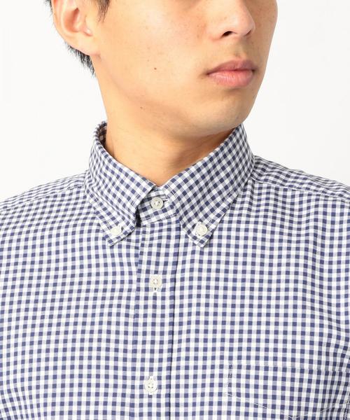 green label relaxing（グリーンレーベルリラクシング）の「NM C/C ストレッチ ギンガム ボタンダウン シャツ ◆（シャツ/ブラウス・メンズ・ライトブルー/ネイビー/ケリー・SMALL/MEDIUM/LARGE/X-LARGE/XX-LARGE/X-SMALL）」の16枚目の写真