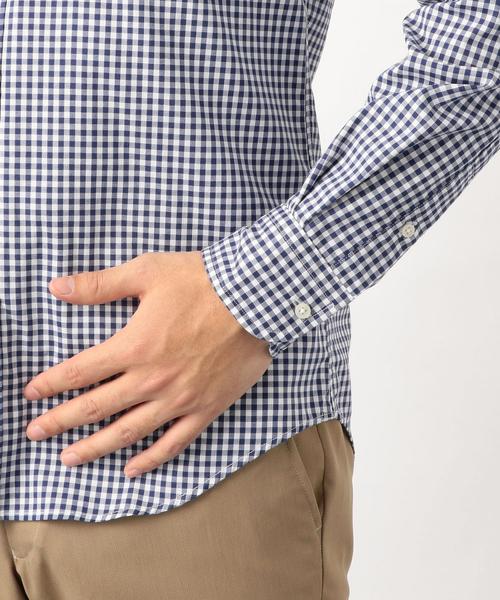 green label relaxing（グリーンレーベルリラクシング）の「NM C/C ストレッチ ギンガム ボタンダウン シャツ ◆（シャツ/ブラウス・メンズ・ライトブルー/ネイビー/ケリー・SMALL/MEDIUM/LARGE/X-LARGE/XX-LARGE/X-SMALL）」の6枚目の写真