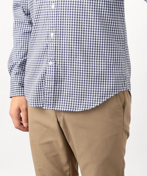 green label relaxing（グリーンレーベルリラクシング）の「NM C/C ストレッチ ギンガム ボタンダウン シャツ ◆（シャツ/ブラウス・メンズ・ライトブルー/ネイビー/ケリー・SMALL/MEDIUM/LARGE/X-LARGE/XX-LARGE/X-SMALL）」の10枚目の写真