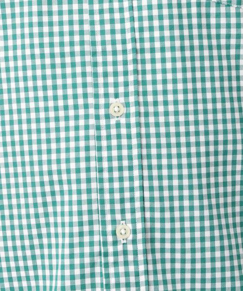 green label relaxing（グリーンレーベルリラクシング）の「NM C/C ストレッチ ギンガム ボタンダウン シャツ ◆（シャツ/ブラウス・メンズ・ライトブルー/ネイビー/ケリー・SMALL/MEDIUM/LARGE/X-LARGE/XX-LARGE/X-SMALL）」の9枚目の写真