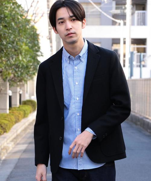 green label relaxing（グリーンレーベルリラクシング）の「NM C/C ストレッチ ギンガム ボタンダウン シャツ ◆（シャツ/ブラウス・メンズ・ライトブルー/ネイビー/ケリー・SMALL/MEDIUM/LARGE/X-LARGE/XX-LARGE/X-SMALL）」の4枚目の写真