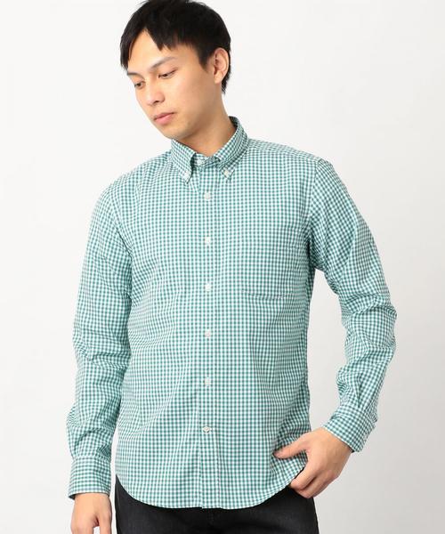 green label relaxing（グリーンレーベルリラクシング）の「NM C/C ストレッチ ギンガム ボタンダウン シャツ ◆（シャツ/ブラウス・メンズ・ライトブルー/ネイビー/ケリー・SMALL/MEDIUM/LARGE/X-LARGE/XX-LARGE/X-SMALL）」の18枚目の写真