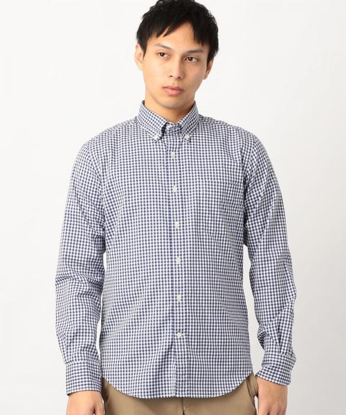green label relaxing（グリーンレーベルリラクシング）の「NM C/C ストレッチ ギンガム ボタンダウン シャツ ◆（シャツ/ブラウス・メンズ・ライトブルー/ネイビー/ケリー・SMALL/MEDIUM/LARGE/X-LARGE/XX-LARGE/X-SMALL）」の20枚目の写真