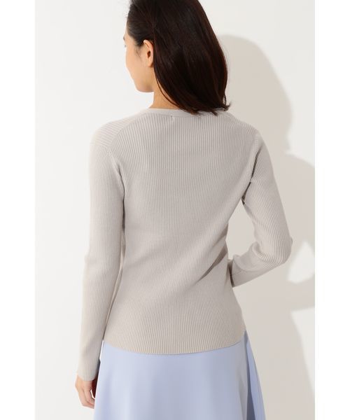 22 OCTOBRE(ヴァンドゥ-オクトーブル)の「リブカーディガンニット(カーディガン/ボレロ・レディース・グレー/ネイビー/ピンク・2/4)」の7枚目の写真