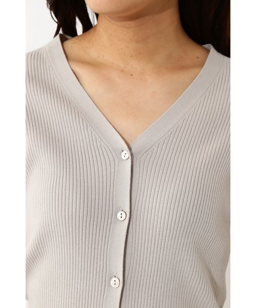 22 OCTOBRE(ヴァンドゥ-オクトーブル)の「リブカーディガンニット(カーディガン/ボレロ・レディース・グレー/ネイビー/ピンク・2/4)」の15枚目の写真