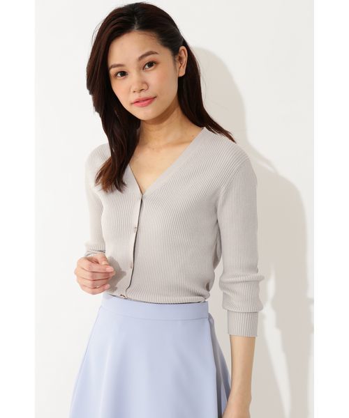 22 OCTOBRE(ヴァンドゥ-オクトーブル)の「リブカーディガンニット(カーディガン/ボレロ・レディース・グレー/ネイビー/ピンク・2/4)」の21枚目の写真