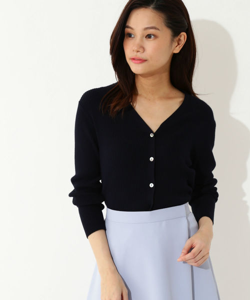 22 OCTOBRE(ヴァンドゥ-オクトーブル)の「リブカーディガンニット(カーディガン/ボレロ・レディース・グレー/ネイビー/ピンク・2/4)」の22枚目の写真