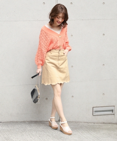 Heather（ヘザー）の「 スカシアミカーディガン  788482（カーディガン/ボレロ・レディース・ホワイト/ネイビー/オレンジ/ベージュ・FREE）」の18枚目の写真