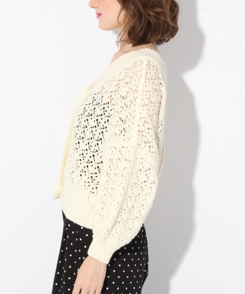 Heather（ヘザー）の「 スカシアミカーディガン  788482（カーディガン/ボレロ・レディース・ホワイト/ネイビー/オレンジ/ベージュ・FREE）」の14枚目の写真