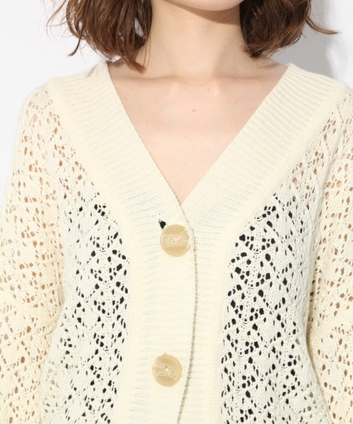 Heather（ヘザー）の「 スカシアミカーディガン  788482（カーディガン/ボレロ・レディース・ホワイト/ネイビー/オレンジ/ベージュ・FREE）」の12枚目の写真