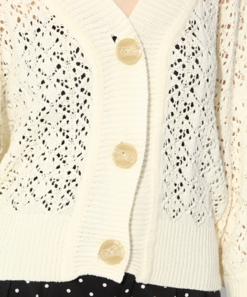 Heather（ヘザー）の「 スカシアミカーディガン  788482（カーディガン/ボレロ・レディース・ホワイト/ネイビー/オレンジ/ベージュ・FREE）」の8枚目の写真