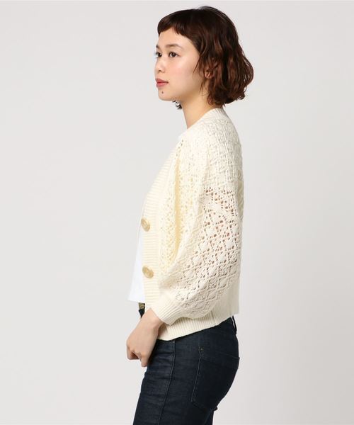 Heather（ヘザー）の「 スカシアミカーディガン  788482（カーディガン/ボレロ・レディース・ホワイト/ネイビー/オレンジ/ベージュ・FREE）」の5枚目の写真