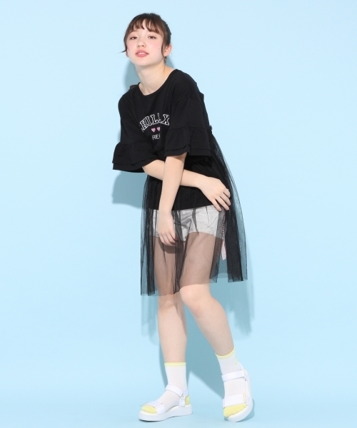 repipi armario(レピピ アルマリオ)の「チュールカサネワンピース(ワンピース・キッズ・ホワイト/ブラック・LARGE/MEDIUM/SMALL/X-SMALL)」の6枚目の写真