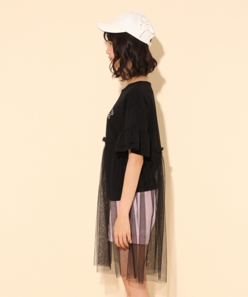 repipi armario(レピピ アルマリオ)の「チュールカサネワンピース(ワンピース・キッズ・ホワイト/ブラック・LARGE/MEDIUM/SMALL/X-SMALL)」の8枚目の写真