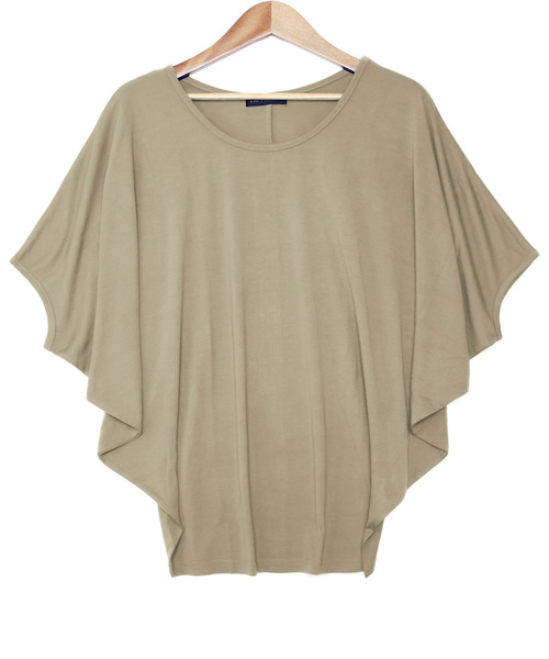 Social GIRL（ソーシャルガール）の「ワイドスリーブドルマンビックシルエットTシャツ（Tシャツ/カットソー・レディース・ブラック系その他/ホワイト/ベージュ/ライトグレー/ホワイト×ブラック/ブラック/ホワイト系その他/グレー系その他/レッド/マジェンタ/チャコールグレー/レッド系その他/ブラック×ホワイト/ネイビー/ホワイト系その他2/ホワイト系その他3/ブラック系その他2/ブラック系その他3/ブラウン/カーキ・M/S/L/LL/3L）」の15枚目の写真