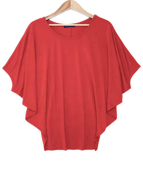 Social GIRL（ソーシャルガール）の「ワイドスリーブドルマンビックシルエットTシャツ（Tシャツ/カットソー・レディース・ブラック系その他/ホワイト/ベージュ/ライトグレー/ホワイト×ブラック/ブラック/ホワイト系その他/グレー系その他/レッド/マジェンタ/チャコールグレー/レッド系その他/ブラック×ホワイト/ネイビー/ホワイト系その他2/ホワイト系その他3/ブラック系その他2/ブラック系その他3/ブラウン/カーキ・M/S/L/LL/3L）」の18枚目の写真