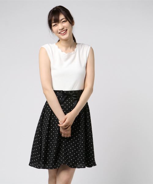 Laisse Passe レッセパッセ の ニットドッキングワンピース ワンピース Wear
