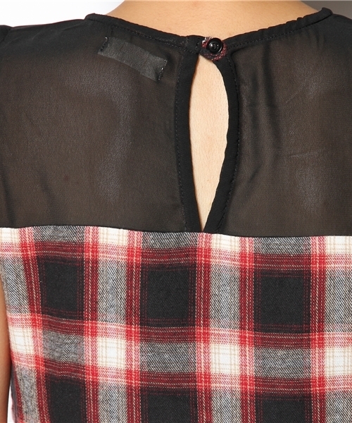 WEGO（ウィゴー）の「WEGO/オンブレチェックワンピース（ワンピース・レディース・ブラック/レッド・FREE）」の8枚目の写真