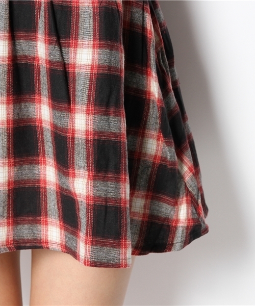 WEGO（ウィゴー）の「WEGO/オンブレチェックワンピース（ワンピース・レディース・ブラック/レッド・FREE）」の9枚目の写真