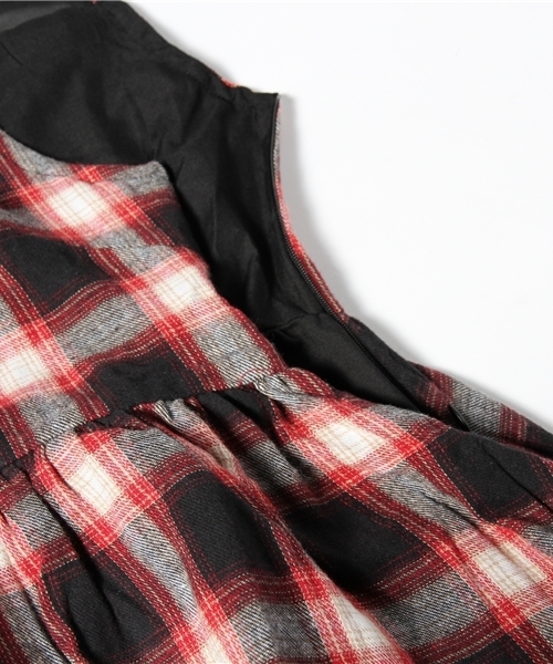 WEGO（ウィゴー）の「WEGO/オンブレチェックワンピース（ワンピース・レディース・ブラック/レッド・FREE）」の11枚目の写真