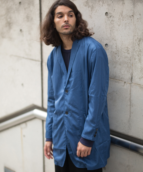 GGD SELECT（ジージーディー　セレクト）の「GGD SELECT / ドロップショルダー チェスターシャツコート（チェスターコート・メンズ・チャコールグレー/ブラック/ネイビー/カーキ・M/L）」の4枚目の写真