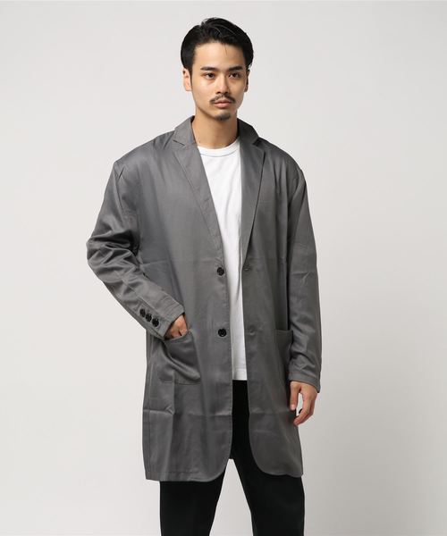 GGD SELECT（ジージーディー　セレクト）の「GGD SELECT / ドロップショルダー チェスターシャツコート（チェスターコート・メンズ・チャコールグレー/ブラック/ネイビー/カーキ・M/L）」の9枚目の写真