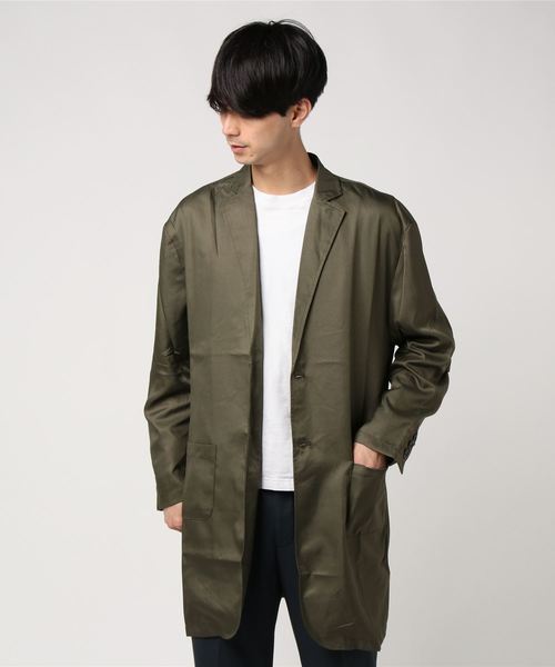 GGD SELECT（ジージーディー　セレクト）の「GGD SELECT / ドロップショルダー チェスターシャツコート（チェスターコート・メンズ・チャコールグレー/ブラック/ネイビー/カーキ・M/L）」の10枚目の写真