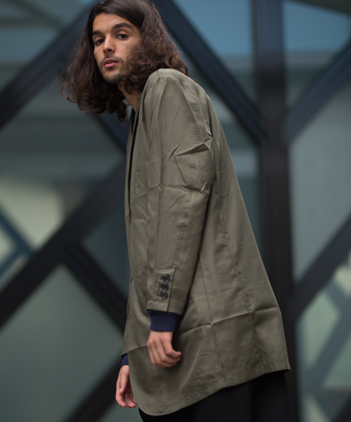 GGD SELECT（ジージーディー　セレクト）の「GGD SELECT / ドロップショルダー チェスターシャツコート（チェスターコート・メンズ・チャコールグレー/ブラック/ネイビー/カーキ・M/L）」の13枚目の写真