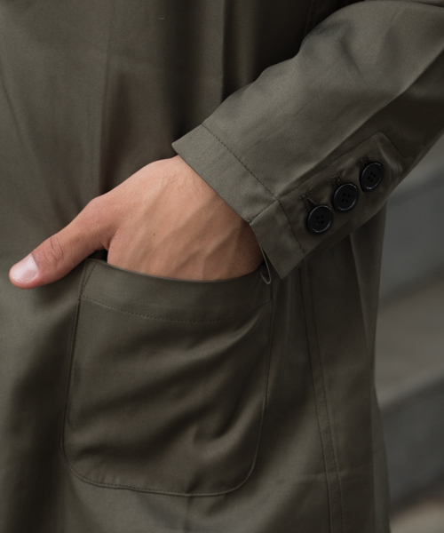 GGD SELECT（ジージーディー　セレクト）の「GGD SELECT / ドロップショルダー チェスターシャツコート（チェスターコート・メンズ・チャコールグレー/ブラック/ネイビー/カーキ・M/L）」の17枚目の写真