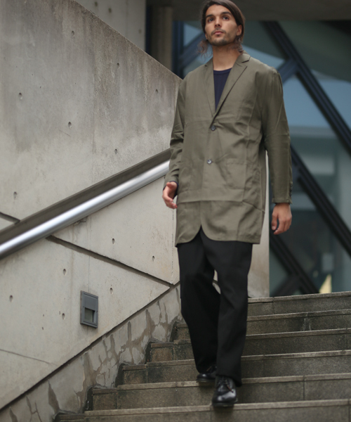 GGD SELECT（ジージーディー　セレクト）の「GGD SELECT / ドロップショルダー チェスターシャツコート（チェスターコート・メンズ・チャコールグレー/ブラック/ネイビー/カーキ・M/L）」の19枚目の写真