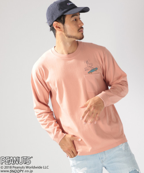 PEANUTS（ピーナッツ）の「【PEANUTS×BAYFLOW】別注 L/S Tシャツ WEB限定アイテム（Tシャツ/カットソー・メンズ・ピンク/オフホワイト/スカイブルー/ホワイト・MEDIUM/SMALL/LARGE）」の4枚目の写真