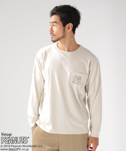 PEANUTS（ピーナッツ）の「【PEANUTS×BAYFLOW】別注 L/S Tシャツ WEB限定アイテム（Tシャツ/カットソー・メンズ・ピンク/オフホワイト/スカイブルー/ホワイト・MEDIUM/SMALL/LARGE）」の6枚目の写真