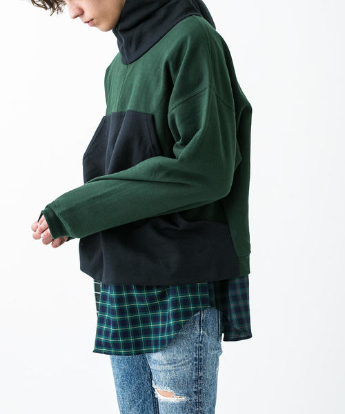 MONKEY TIME(モンキータイム)の「<PRE_> BIG KANGAROO POCKET HOODY/パーカー(パーカー・メンズ・ブラック/ダークグリーン・LARGE/X-LARGE)」の4枚目の写真