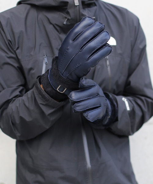 sankyo shokai（サンキョウショウカイ）の「ムートンレザー 手袋（手袋・メンズ・カーキ/ブラック/ネイビー/ブラウン・M(24cm)/L(25cm)/M/L）」の4枚目の写真