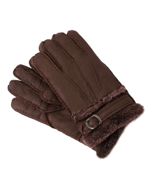 sankyo shokai（サンキョウショウカイ）の「ムートンレザー 手袋（手袋・メンズ・カーキ/ブラック/ネイビー/ブラウン・M(24cm)/L(25cm)/M/L）」の5枚目の写真