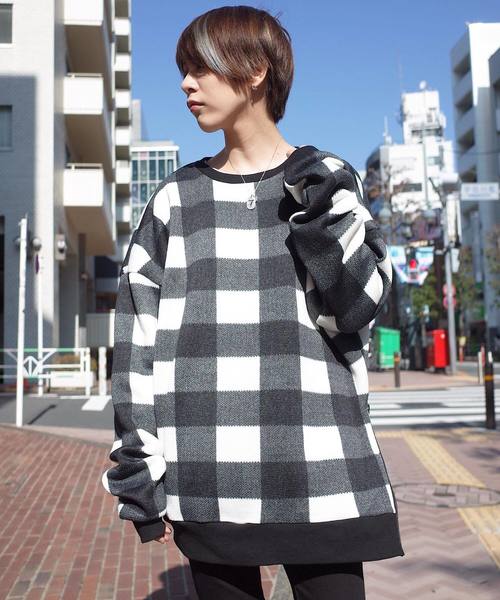 rovtski（ロフトスキー）の「rovtski【ビッグシルエット】ウォーマーボア&チェックフリースクルーネック/WARMER BOA 2018 CREW NECK（ニット/セーター・レディース・ブラック/ブラック×ホワイト/レッド系その他/ライトグレー/モカ・FREE）」の3枚目の写真