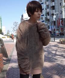 rovtski【ビッグシルエット】ウォーマーボア&チェックフリースクルーネック/WARMER BOA 2018 CREW NECK