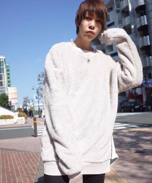 rovtski（ロフトスキー）の「rovtski【ビッグシルエット】ウォーマーボア&チェックフリースクルーネック/WARMER BOA 2018 CREW NECK（ニット/セーター・レディース・ブラック/ブラック×ホワイト/レッド系その他/ライトグレー/モカ・FREE）」の10枚目の写真