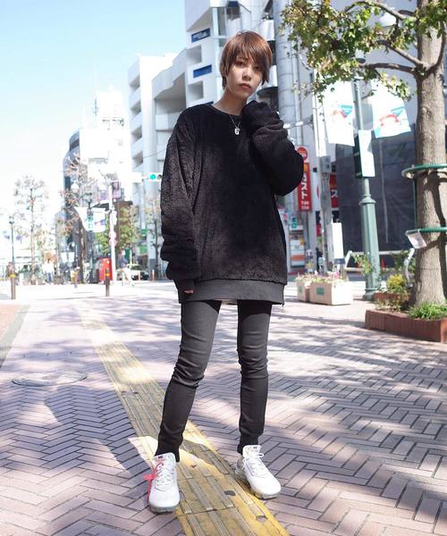 rovtski（ロフトスキー）の「rovtski【ビッグシルエット】ウォーマーボア&チェックフリースクルーネック/WARMER BOA 2018 CREW NECK（ニット/セーター・レディース・ブラック/ブラック×ホワイト/レッド系その他/ライトグレー/モカ・FREE）」の16枚目の写真