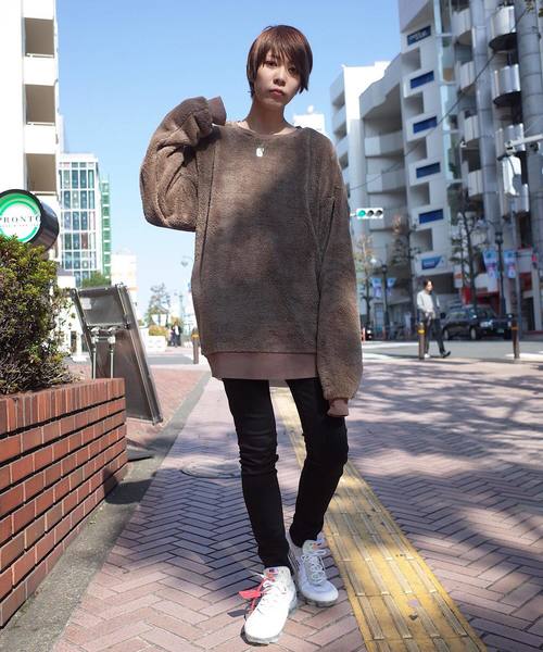 rovtski（ロフトスキー）の「rovtski【ビッグシルエット】ウォーマーボア&チェックフリースクルーネック/WARMER BOA 2018 CREW NECK（ニット/セーター・レディース・ブラック/ブラック×ホワイト/レッド系その他/ライトグレー/モカ・FREE）」の19枚目の写真