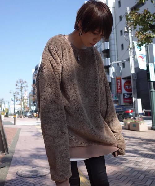 rovtski（ロフトスキー）の「rovtski【ビッグシルエット】ウォーマーボア&チェックフリースクルーネック/WARMER BOA 2018 CREW NECK（ニット/セーター・レディース・ブラック/ブラック×ホワイト/レッド系その他/ライトグレー/モカ・FREE）」の22枚目の写真