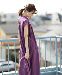 coen | 【『リンネル』6月号掲載・先行販売⇒ブラック・WEB限定カラー⇒コバルトブルー】インディアンコットンギャザーワンピース(ワンピース)