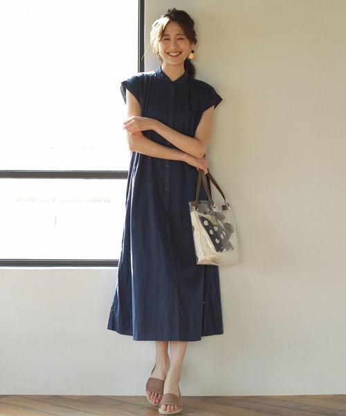 coen（コーエン）の「【新色追加・WEB限定カラー⇒コバルトブルー】インディアンコットンギャザーワンピース（ワンピース・レディース・ベージュ/ネイビー/コバルトブルー/パープル/ブラック/その他/ダークグリーン/ダークブラウン・FREE）」の5枚目の写真