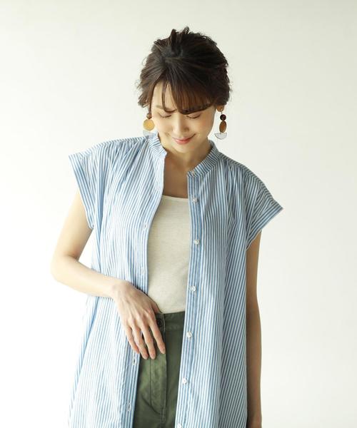 coen（コーエン）の「【新色追加・WEB限定カラー⇒コバルトブルー】インディアンコットンギャザーワンピース（ワンピース・レディース・ベージュ/ネイビー/コバルトブルー/パープル/ブラック/その他/ダークグリーン/ダークブラウン・FREE）」の6枚目の写真